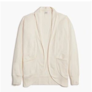 NWT J Crew Factory size Large Cream Modal Knit Open Front Wrap Cardigan Work New